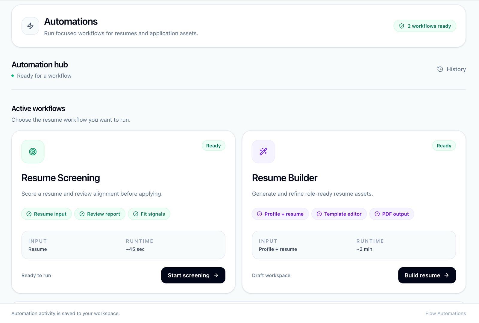 Automations that feel focused screenshot